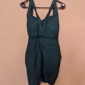 Dark Green Bandage Bodycon Dress